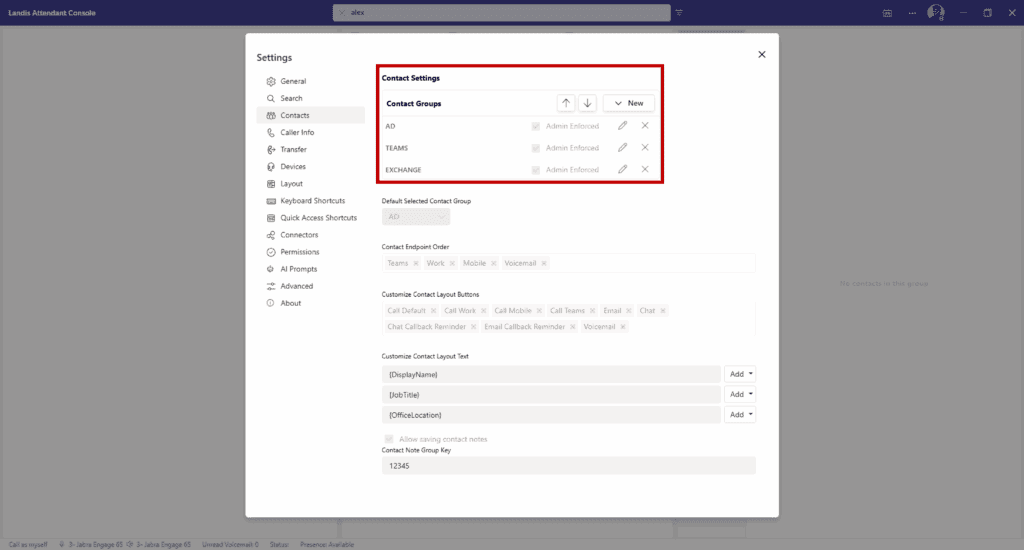 Admin enforced settings