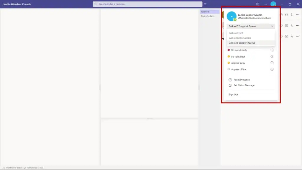 Placing a call on behalf of a queue