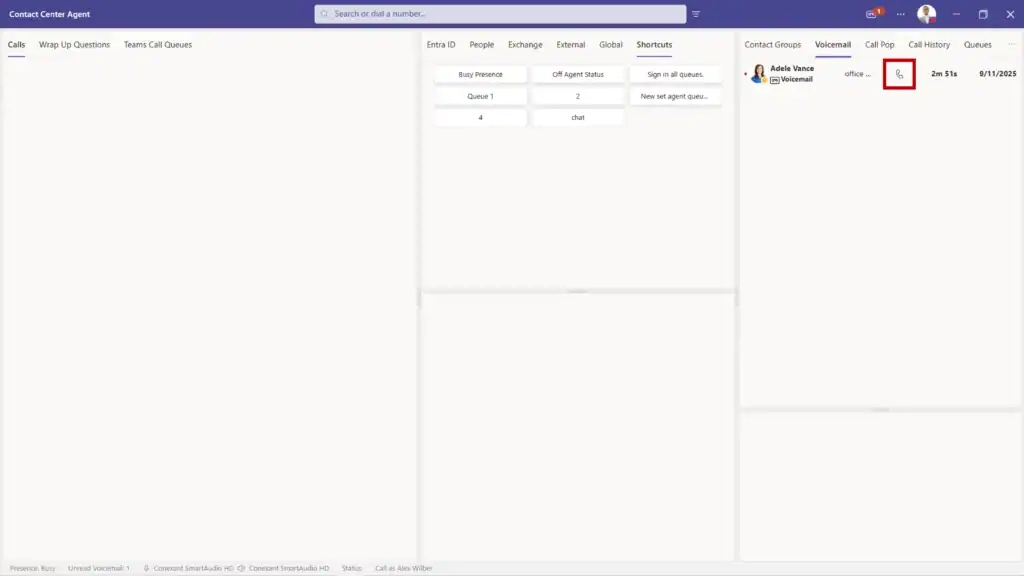 return call button from voicemail