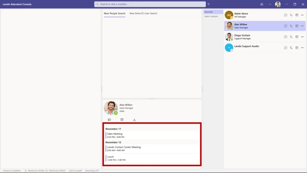contact card calendar
