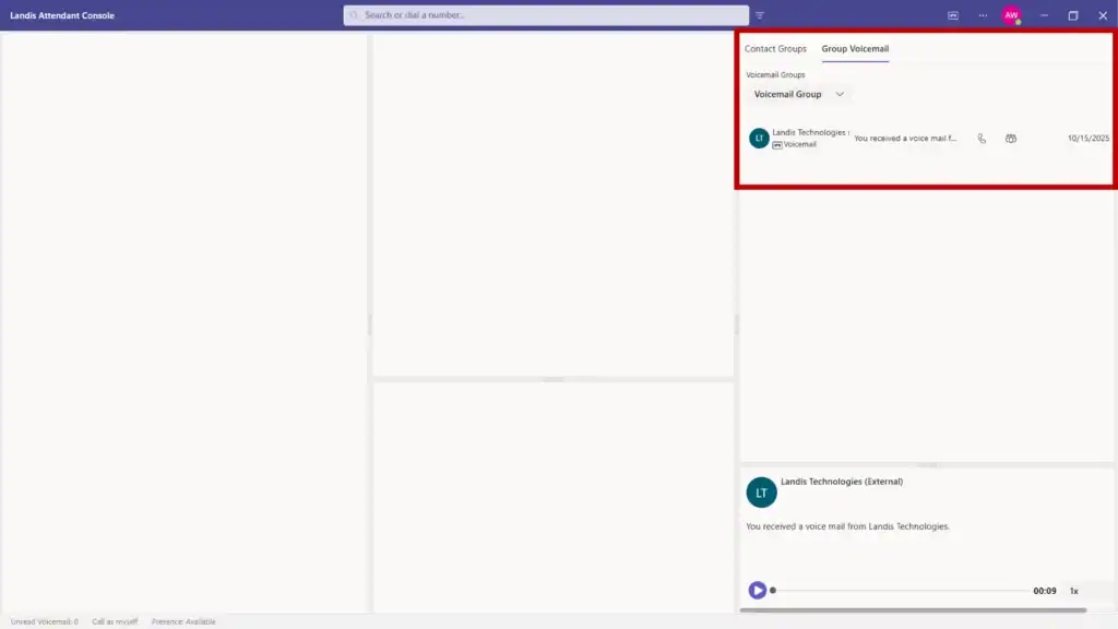 group voicemail panel